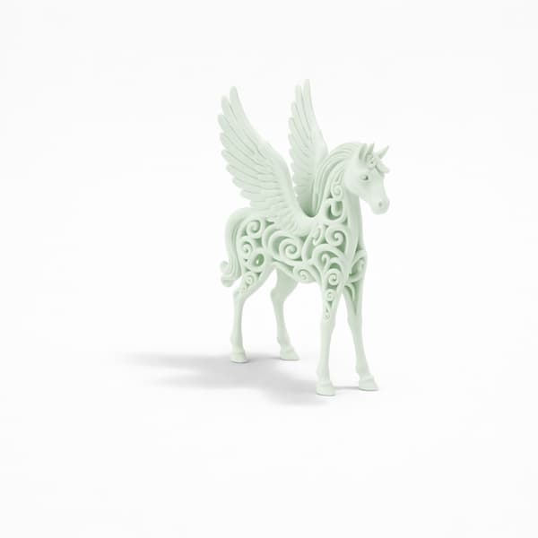 DECORATIVE PEGASUS FIGURINE – OPENWORK SHELF DECORATION – MANY COLOURS