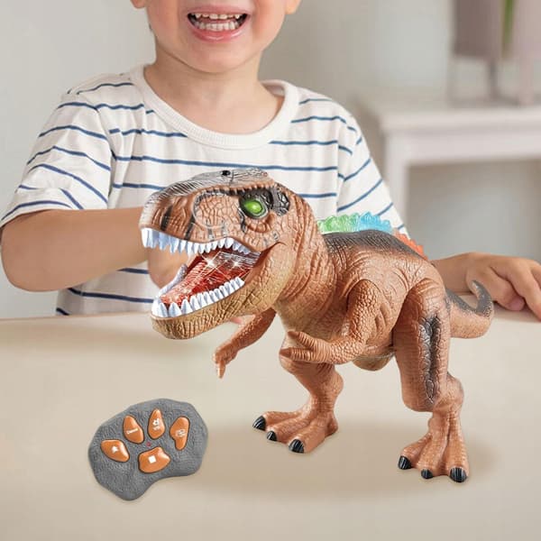 Dinosaur toy Remote-controlled walking dinosaur Electronic toy Creative brown