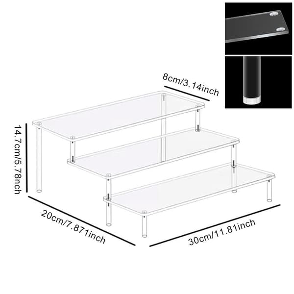 Transparent acrylic riser, display stand, 3-tier wedding cake stand