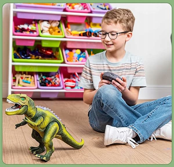 REMOTE-CONTROLLED INTERACTIVE DINOSAUR R/C LED ROBOT – WALKS AND ROARS WHEN CONTROLLED BY REMOTE CONTROL