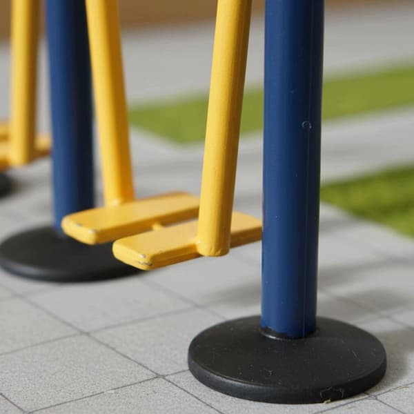 1/64-scale exercise machines in the park. Realistic design. Hand-painted saw