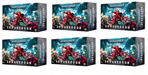 WARHAMMER 40,000 ARMAGEDDON – 6x EMPTY BOXES without miniatures