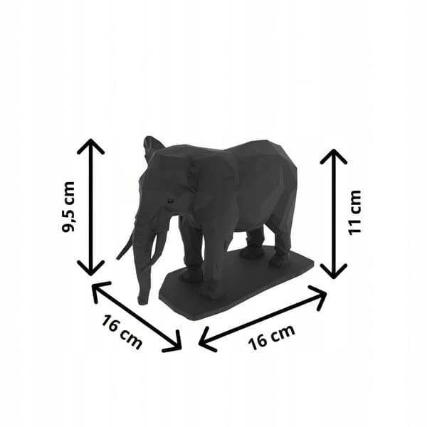 LOW-POLY GEOMETRIC ELEPHANT FIGURINE FOR DECORATION – MANY COLOURS