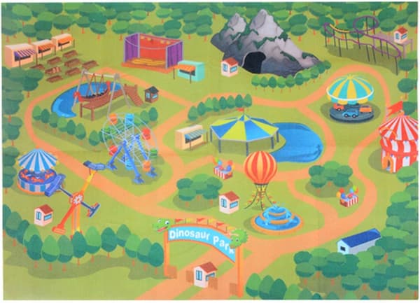 Large Dinosaur Set for Children: Mat, Container, Accessories, Dinosaur