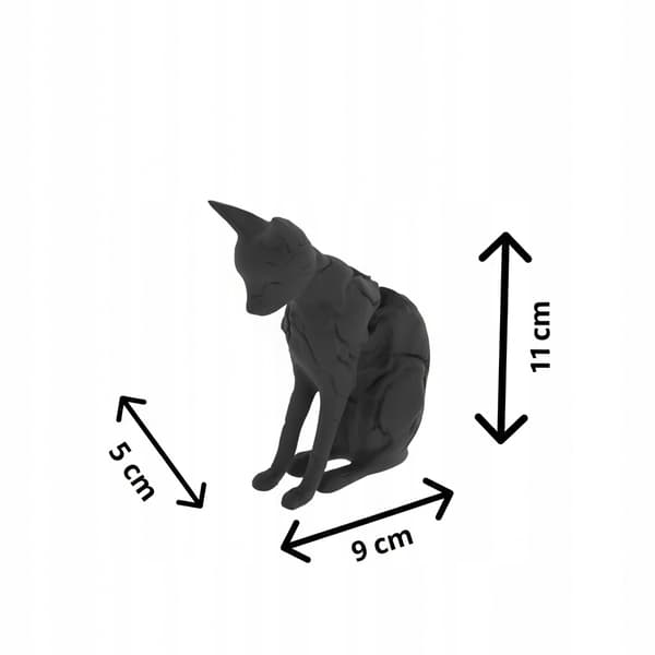 DECORATIVE FIGURINE OF A SITTING CAT – ABSTRACT, MULTICOLOURED