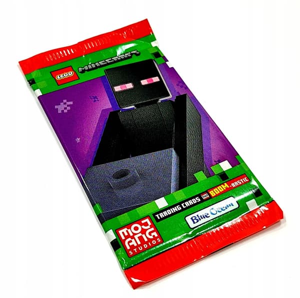 LEGO MINECRAFT CARDS. SERIES 2: BOOM-BASTIC. 7 PACKETS. 42 CARDS. ASSORTED DESIGNS