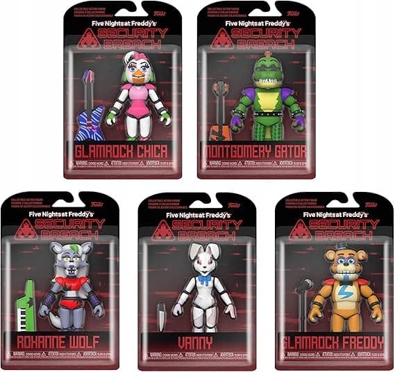 FIVE NIGHTS AT FREDDY'S FIGURINES – SET OF 5: SECURITY BREACH