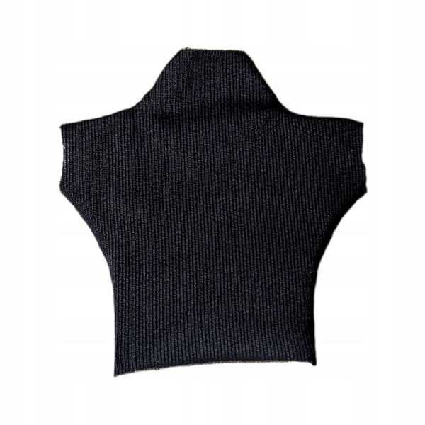 Miniature sleeveless top for action figures, sleeveless turtleneck top – Black
