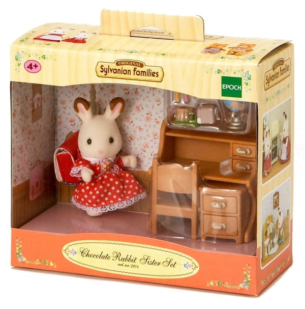 'Chocolate' rabbit furniture – a side table with a chair