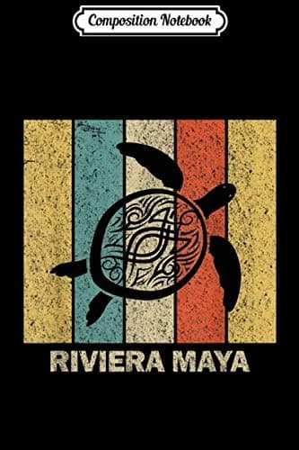 Composition Notebook: Riviera Maya, Mexico – 80s Retro Tribal Sea Turtle Jou