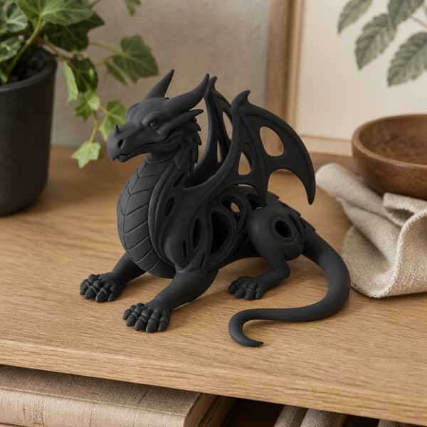 GOTHIC DRAGON FIGURINE – DECORATIVE PIECE WITH OPENWORK WINGS – AVAILABLE IN MANY COLOURS