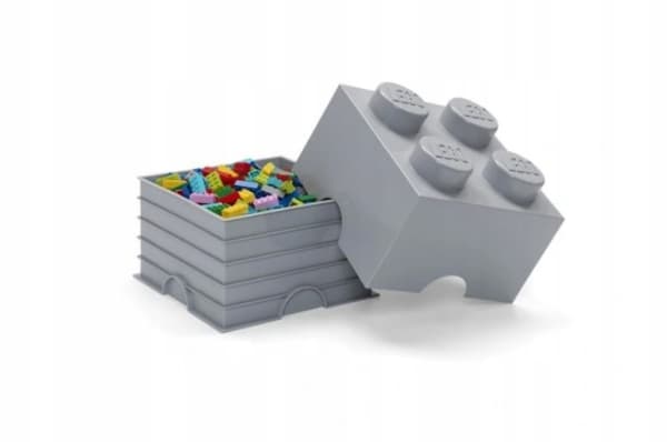 LEGO STORAGE BOX FOR BRICKS, 4-PACK, GREY, 25 cm, 40031740