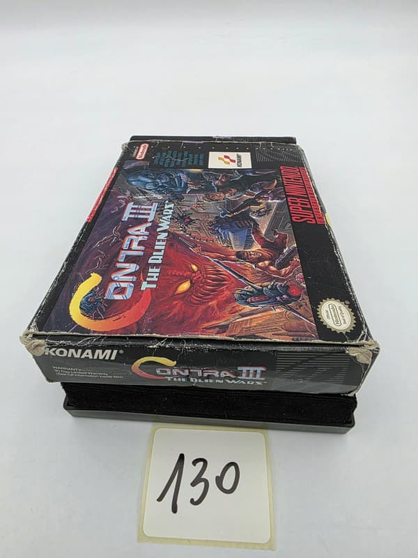 NINTENDO SNES CONTRA III: THE ALIEN WARS NTSC VERSION ORIGINAL CARDBOARD BOX