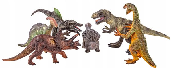 LARGE DINOSAUR SET – T-REX DINOSAUR FIGURES, 6-PIECE SET – CHILDREN’S TOY