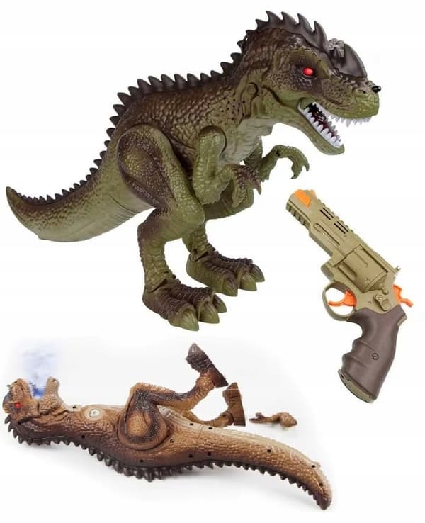 INTERACTIVE T-REX DINOSAUR WITH SMOKE, LIGHTS AND SOUNDS – LASER GUN