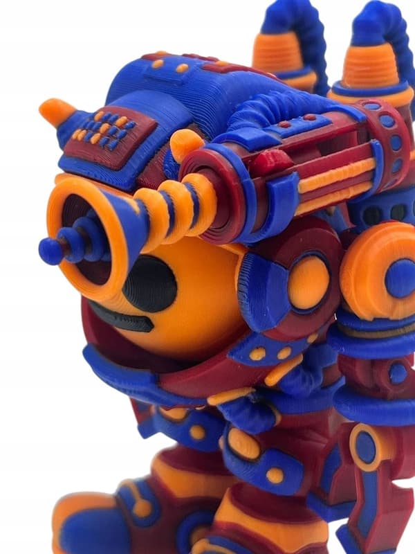 3D-printed decorative figurine – Colourful Space Robot collector’s model