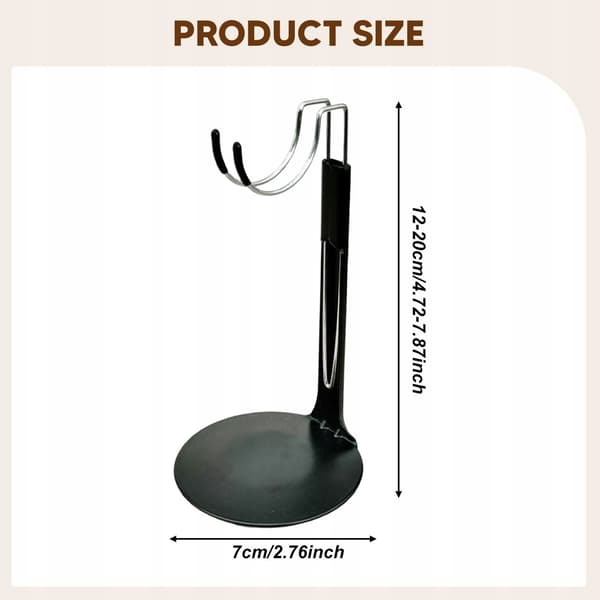 Adjustable display stand for 1/6 scale action figures, suitable for 12-inch figures, black