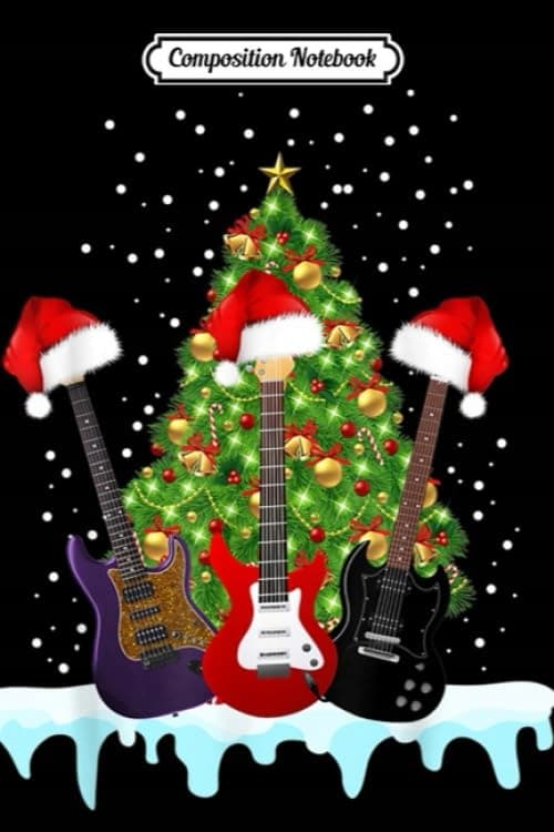 Composition Notebook: Three Electric Guitars Christmas Tree Xmas Gift Journal