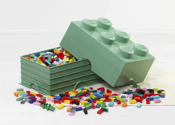 LEGO STORAGE BOX, OLIVE GREEN, 25 x 37.5 x 18 cm