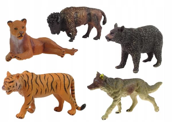 FIGURE SET – LIONESS, BISON, JAGUAR, BEAR, WOLF, TIGER