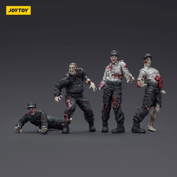Zombie Dark Source bodyguard figurines, set of 4, 8 cm