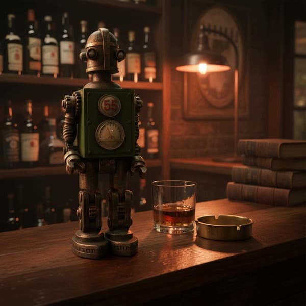Retro robot figurine Handcrafted industrial robot decoration