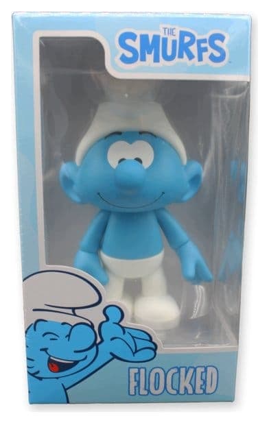 White and Blue Flocked Smurf Vinyl Figure, 19 cm