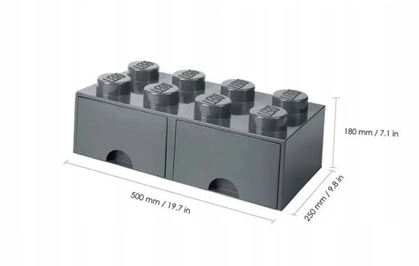 LEGO 2-Drawer Container for Bricks, 8, Dark Grey, 50cm, NHG
