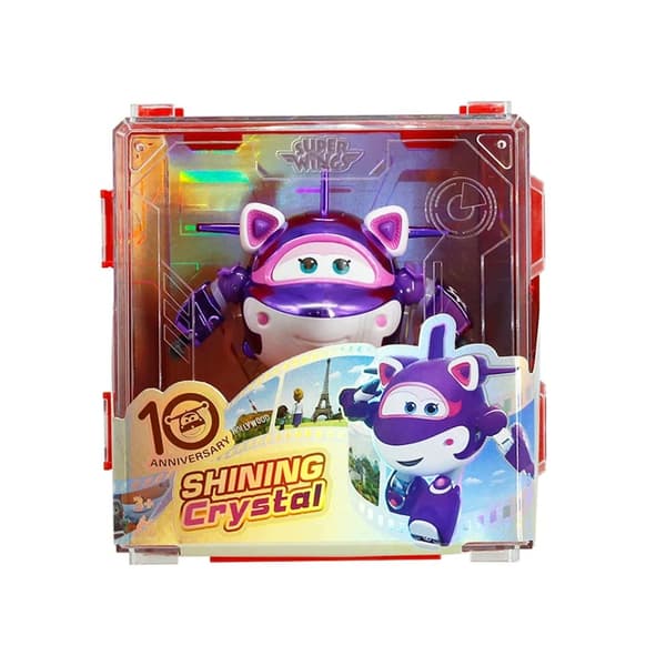 Super Wings Shiny Crystal Transformable Figure, Plane and Robot, 13 cm