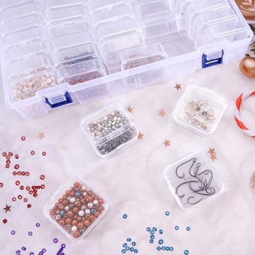 SORTING BOXES, 45 PIECES, TRANSPARENT WITH LID, SMALL ORGANISERS