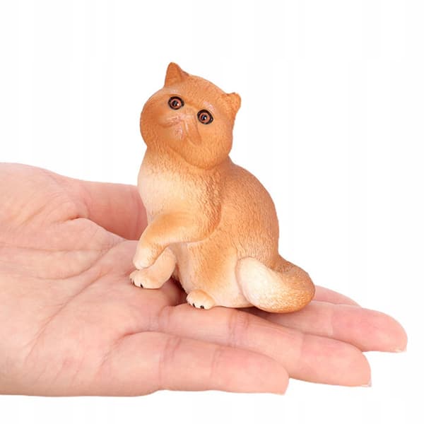 YELLOW PLASTIC CAT FIGURINE – HOME DECORATION