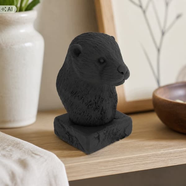 DECORATIVE FIGURINE: OTTER BUST ON A BASE – MANY COLOURS