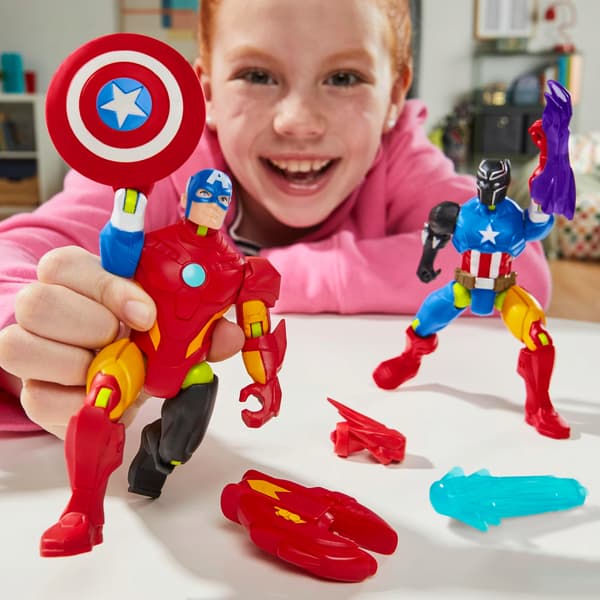 Marvel Mixmashers Captain America Avengers Action Figure with Shield for Children