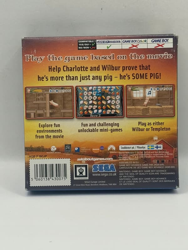 CHARLOTTE'S WEB 3XA Nintendo Game Boy Advance (boxed)