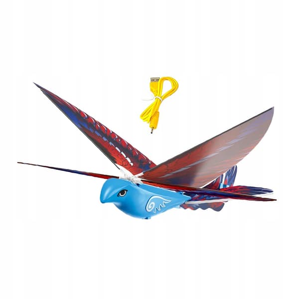 Electric bird toy Unique home décor Early learning Realistic flapping blue
