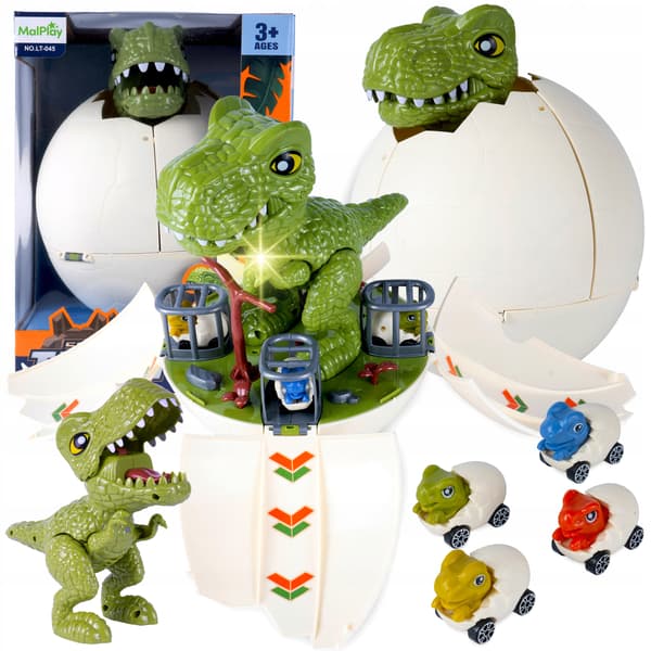 DINOSAUR EGG HATCHING DINOSAUR EGG LAUNCHER 2-IN-1 SLIDE TRACK
