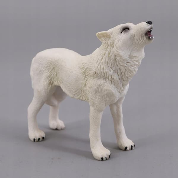 PVC wolf figurines – Forest creatures – BPA-free – Zoo – Learn to howl – white wolf