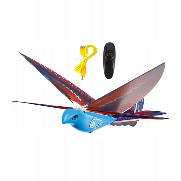 Remote-controlled flying bird toy – RC toy – Unique, realistic, flapping-wing, blue