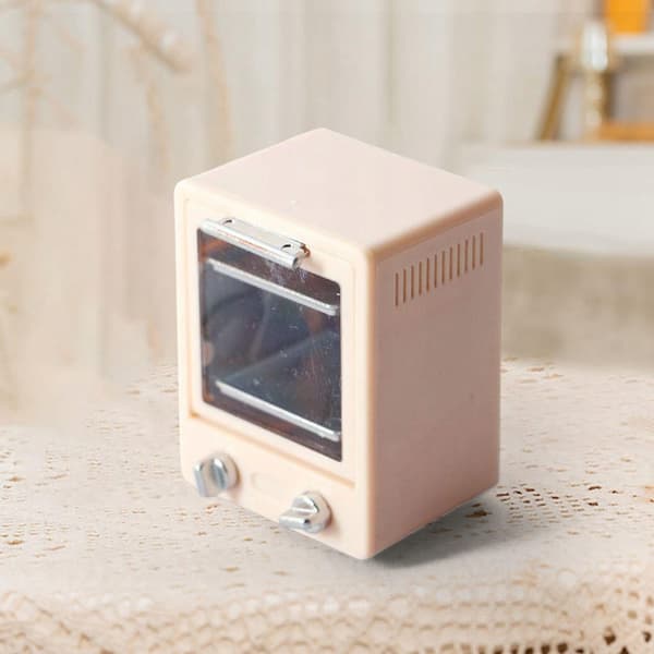Plastic mini microwave oven – Life-scene set for a doll’s house – Pink