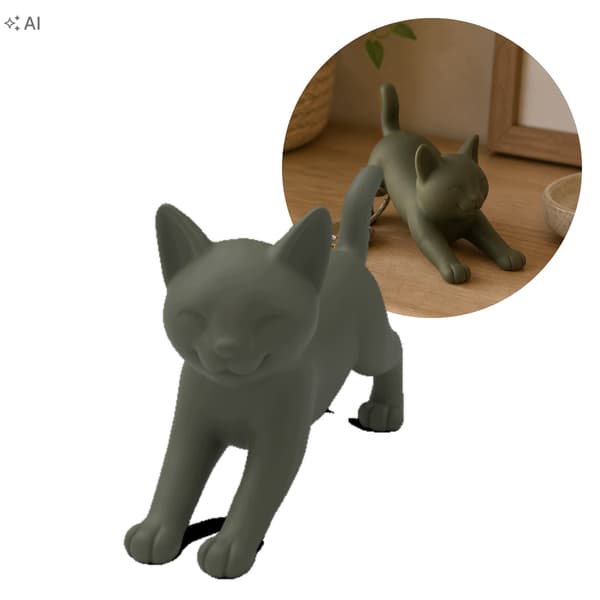STRETCHING CAT FIGURINE – HOME DECORATION – MANY COLOURS