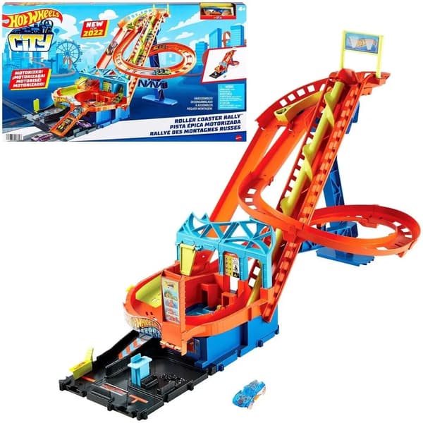 Hot Wheels Rally Rollercoaster Set with Motor HDP04