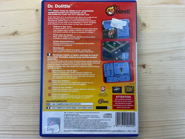 DR DOLITTLE DR. – PS2 game set, in excellent condition