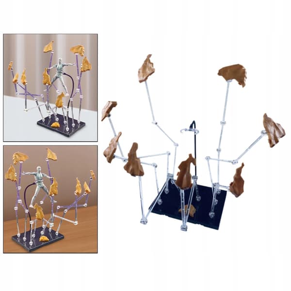 Action Figure Stand Display Rack Doll Model Bracket Support – Yellow