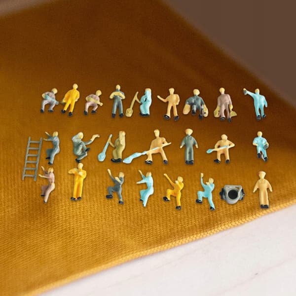 25x HO Scale 1/87 Mini Railroad Worker Figure Road