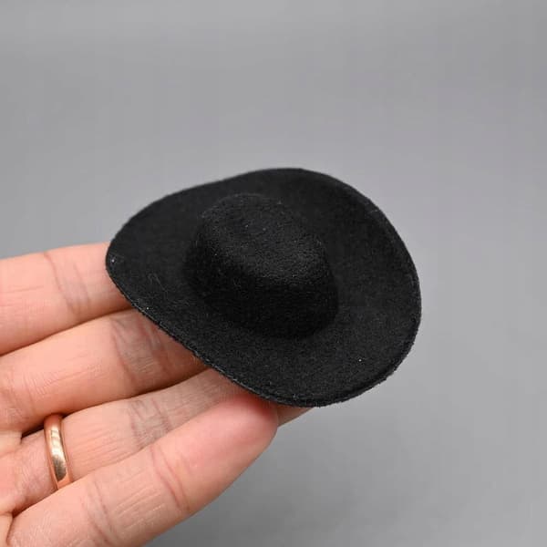 1/6 Mini Cowboy Hat – Small Cap – Model – Decorative Action Figure – Black