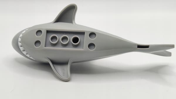Lego Animals figurine: large shark, light grey