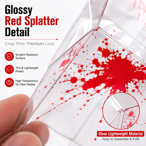 10x Clear Protective Display Box for Figurines with a Red Effect