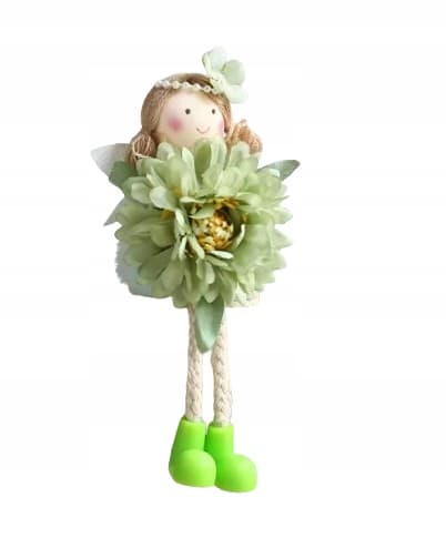 PLUSH DOLL, SITTING DOLL, FIGURINE, ORNAMENT, SPRING DECORATION, 16 CM