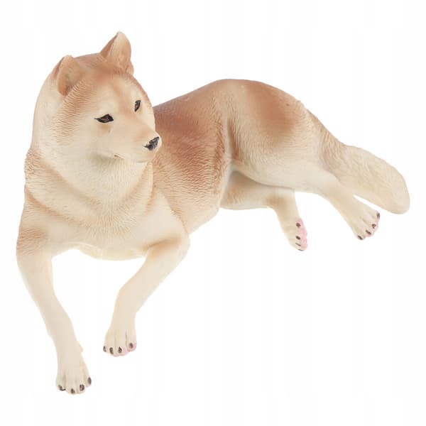 BROWN HUSKY FIGURINE – REALISTIC PLASTIC DECORATION