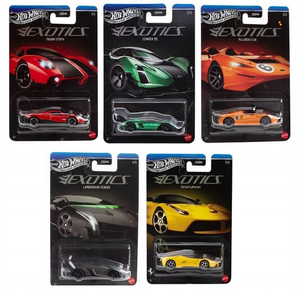 HOT WHEELS Silver Series EXOTICS 5-car set JKX76-80